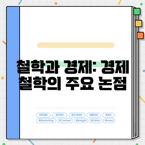 철학과 경제: 경제 철학의 주요 논점