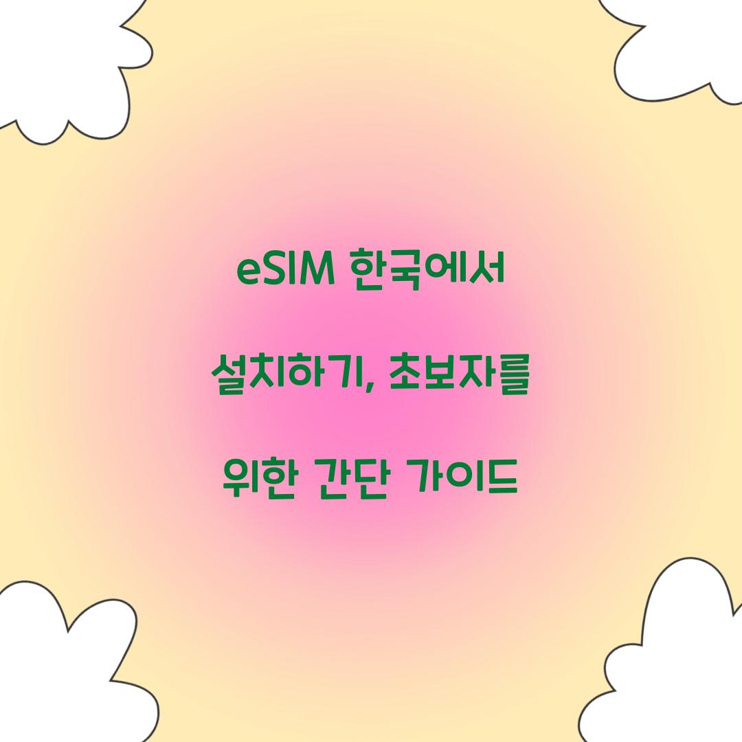 eSIM 한국에서 설치