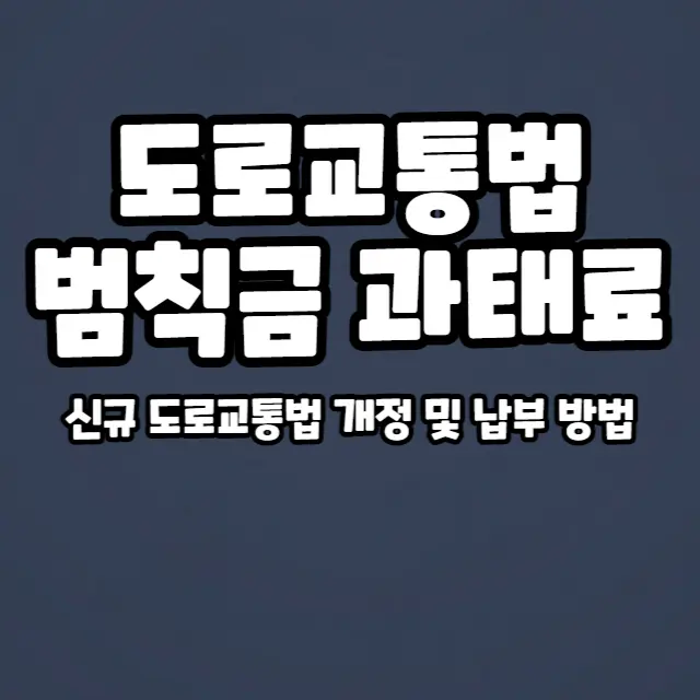 도로교통법-벌금-범칙금-과태료-차이-납부방법