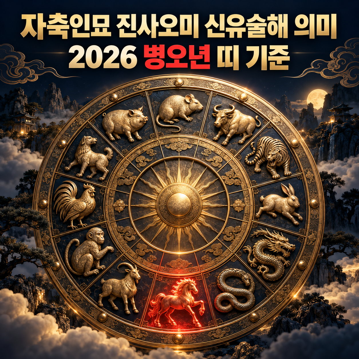 자축인묘 진사오미 신유술해 의미, 2026 병오년 띠 기준