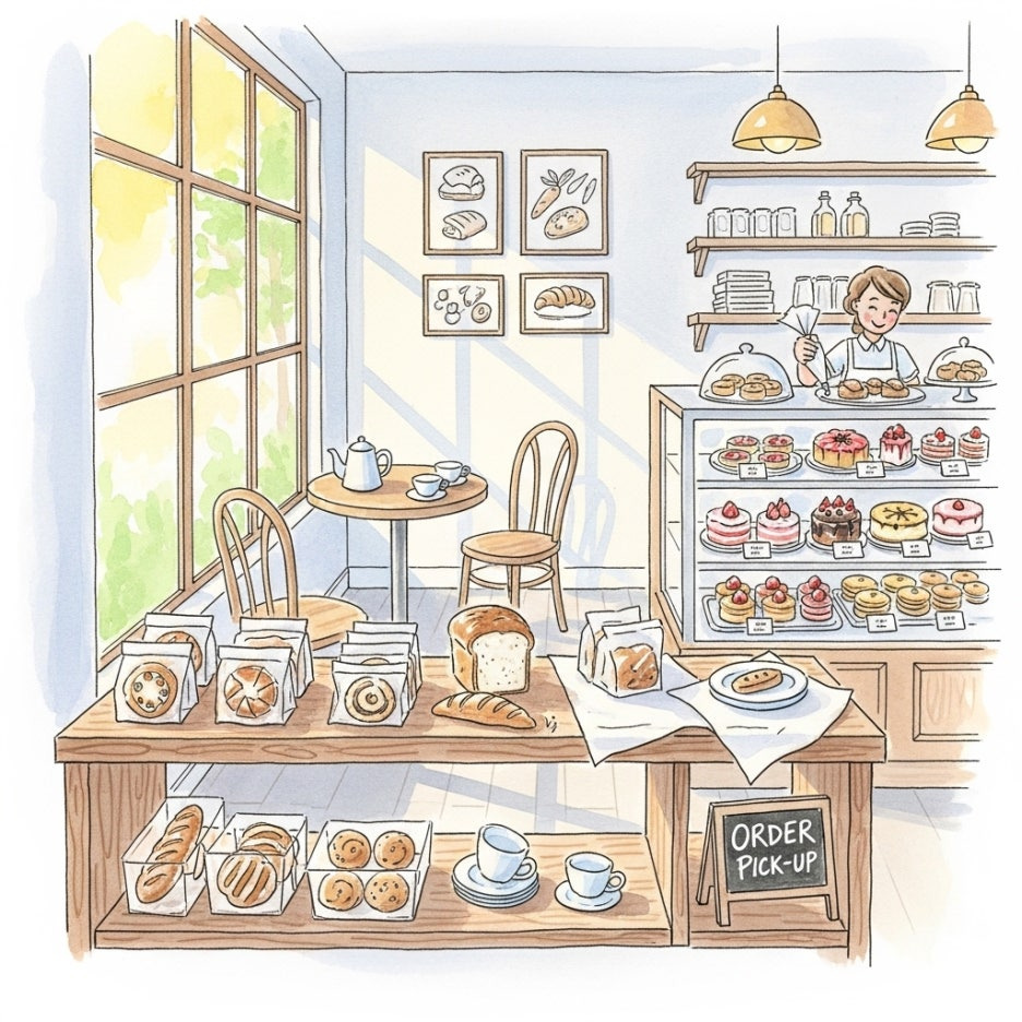 예약한 빵을 바로 찾아갈 수 있는 픽업 존의 풍경