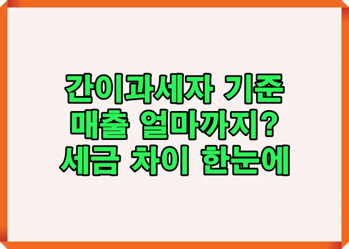 연매출 구간별 간이과세자 적용 기준과 세금 차이를 한눈에 정리한 인포그래픽