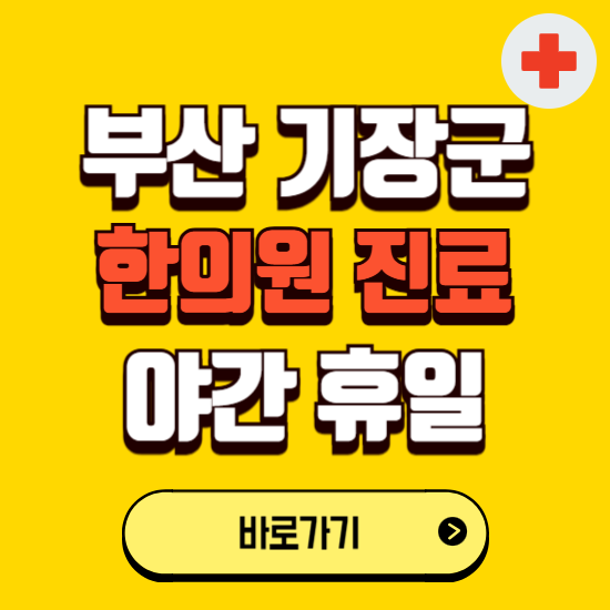 부산 기장군 야간 휴일 한의원 한방병원 찾기 ❘ 24시 일요일 주말 연휴 응급진료 추천 잘하는 곳