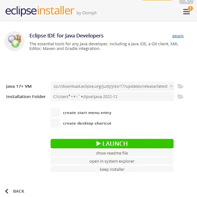 이클립스 설치 완료