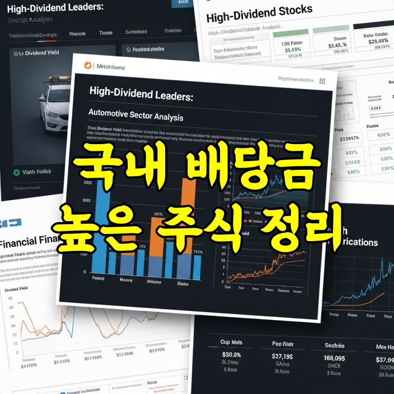 국내 주식 배당금 높은 주식 추천 2026년 최신 정리