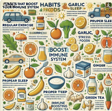 면역력을 높이는 습관과 음식 관련 사진