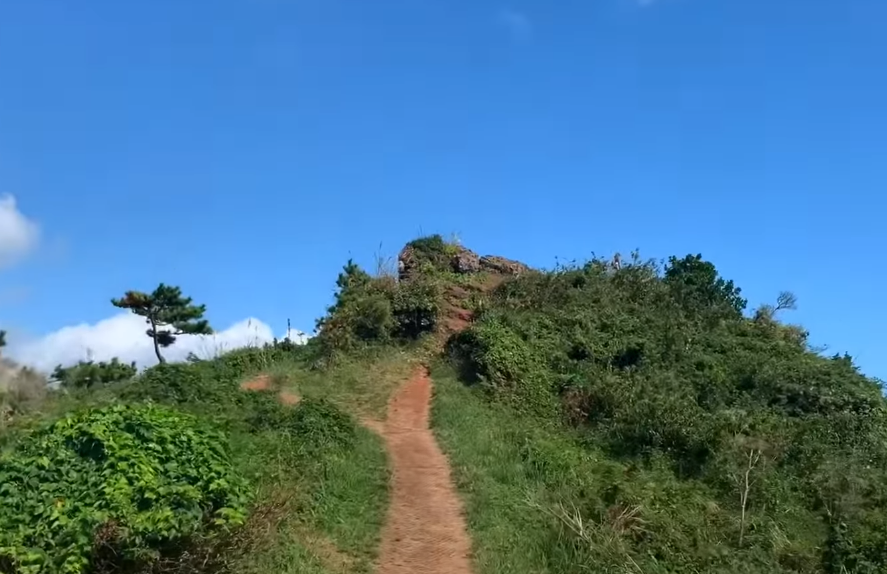 군산오름의 마지막 오름입니다. 조금만 더 힘을 내서 오르면 되는 지점의 모습입니다.