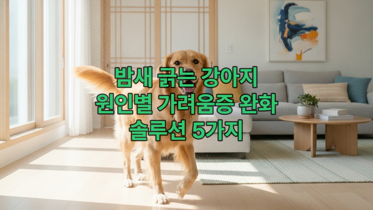 깨끗하고 환한 거실에서 건강하고 행복하게 뛰어노는 골든 리트리버 믹스 강아지