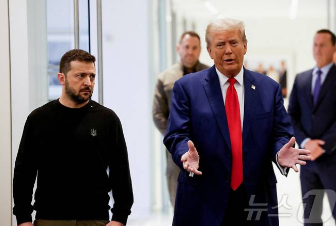 도널드 트럼프 전 미국 대통령과 볼로디미르 젤렌스키 우크라이나 대통령