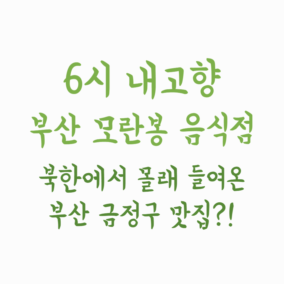 6시 내고향 모란봉 음식점 - 북한에서 몰래 들여온 부산 금정구 맛집?!