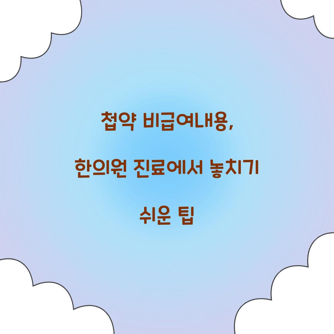 첩약 비급여내용