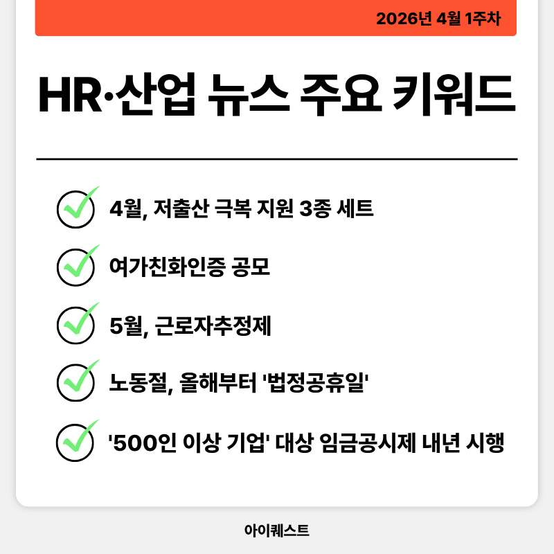 2026년 4월 1주차 HR&middot;산업 뉴스 클리핑