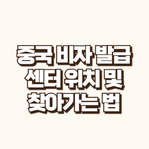 중국 비자 발급 센터