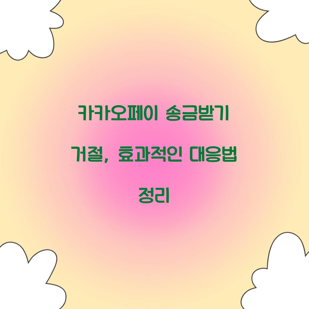 카카오페이 송금받기 거절
