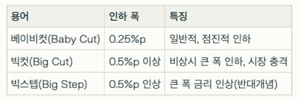 빅컷 베이비컷 빅스탭 용어 정리