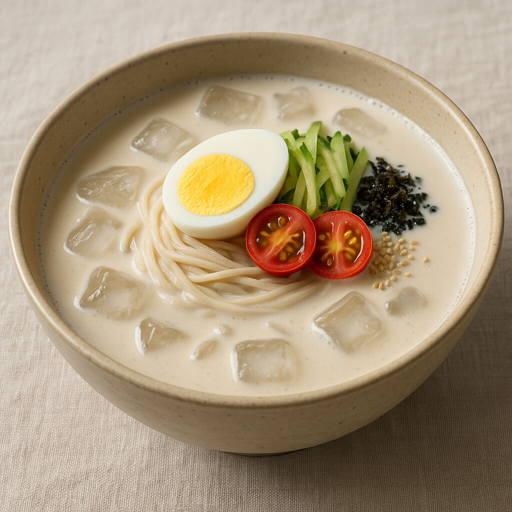 여름철 먹는 콩국수