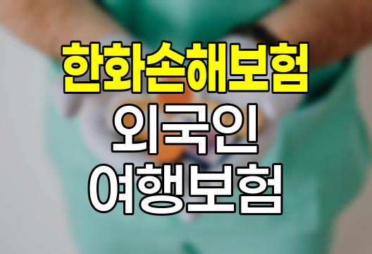 한화손해보험 외국인 국내여행보험 가입 안내