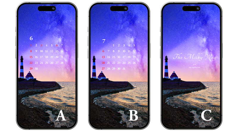 08 등대와 은하수 ABC - 2025년6월 아이폰배경화면