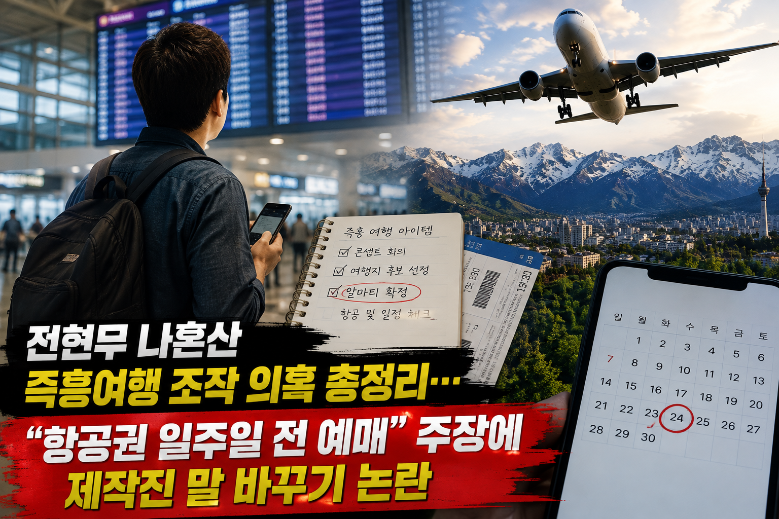 전현무 나혼산 즉흥여행 조작 의혹 총정리&hellip; &ldquo;항공권 일주일 전 예매&rdquo; 주장에 제작진 말 바꾸기 논란 관련 사진