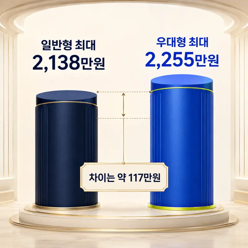 청년미래적금 일반형 2138만원 우대형 2255만원 만기금액 비교