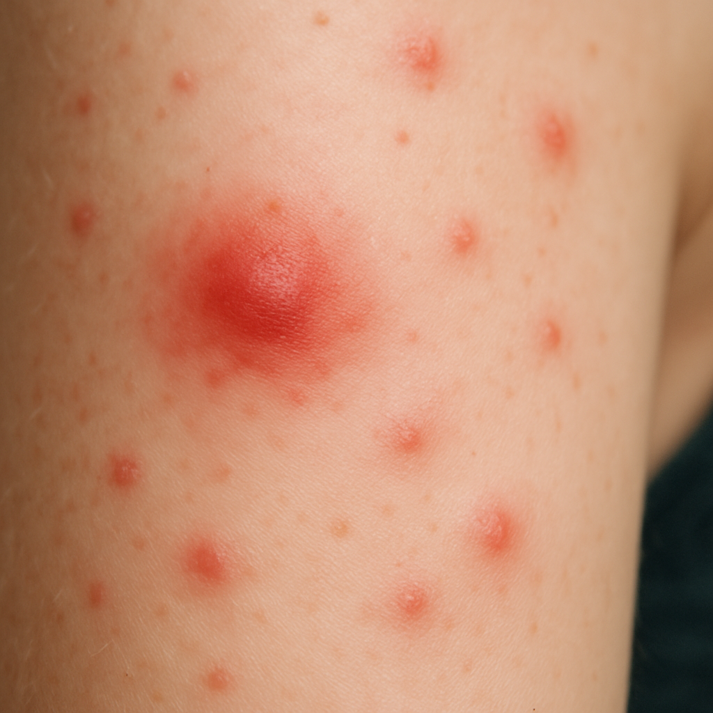 피부 묘기증 원인 관련 사진