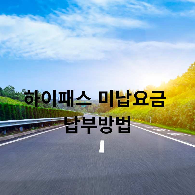 고속도로 하이패스 미납요금 납부방법 총정리!