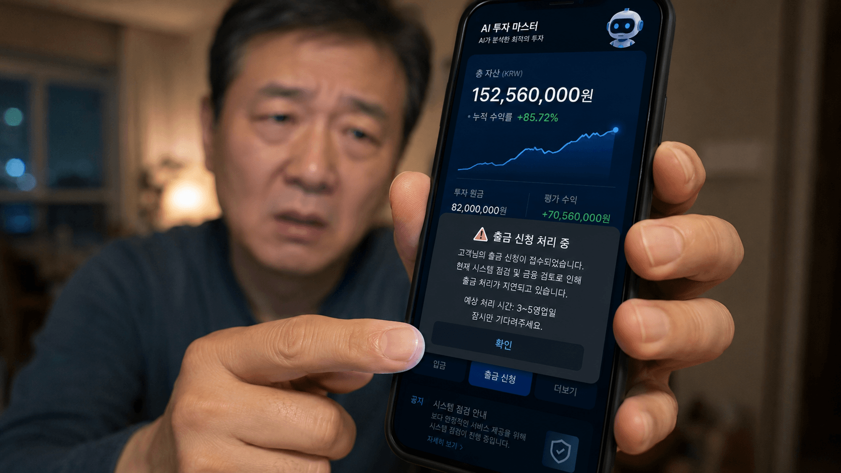 수익은 찍히는데 출금은 안 된다? 4050 노리는 가짜 AI 투자 앱 수법
