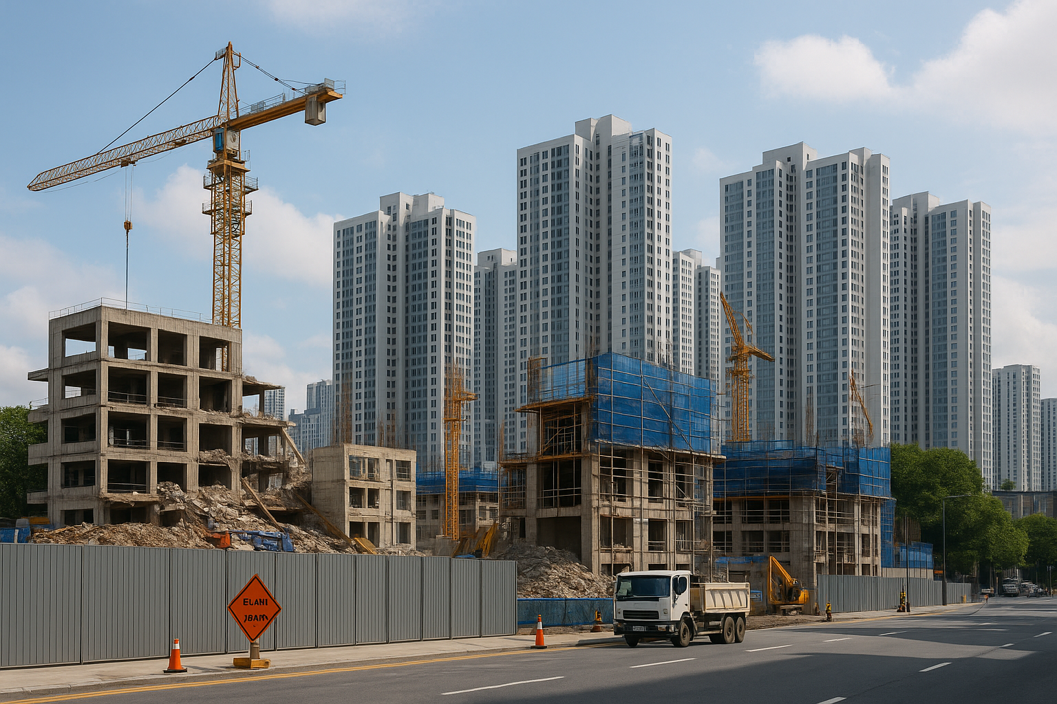 도심 재개발과 재건축 관련 사진입니다.