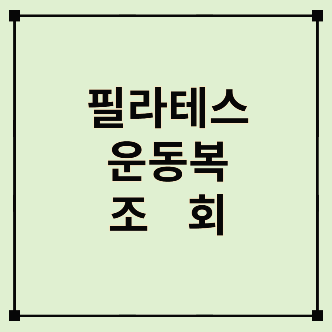 필라테스 운동복 조회+@