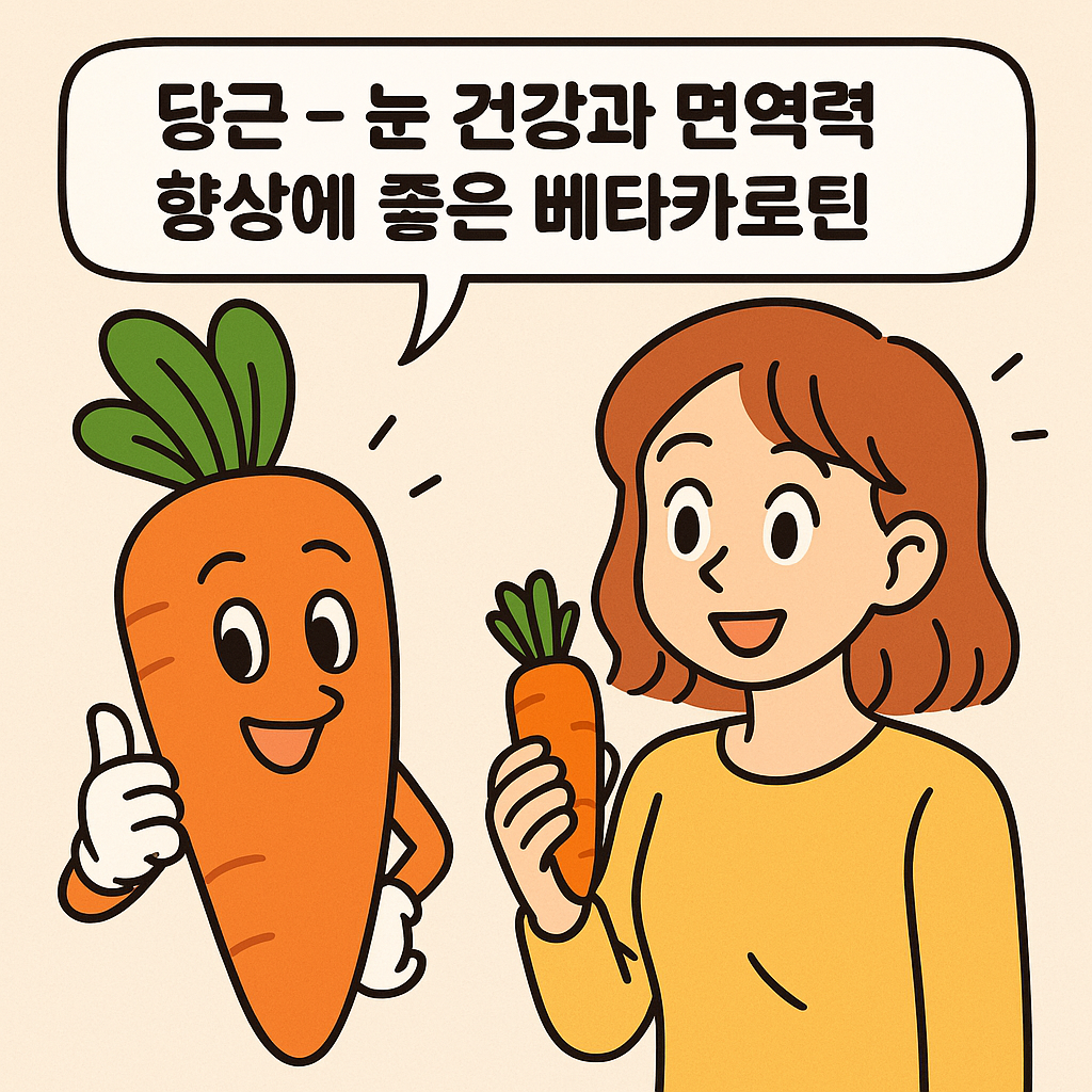 당근 – 눈 건강과 면역력 향상에 좋은 베타카로틴