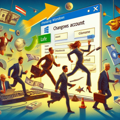 눈과 구름 속의 윈도우 계정 변경 화면