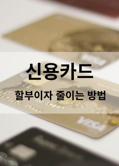 신용카드할부이자 적게내는방법