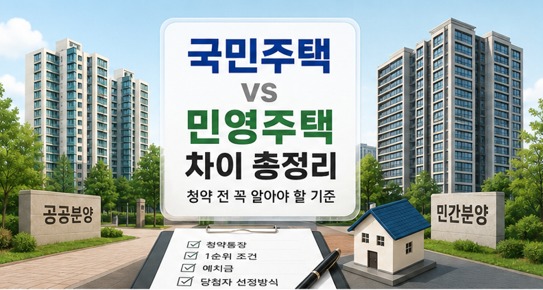 국민주택 vs 민영주택 차이 총정리|청약 전 꼭 알아야 할 기준