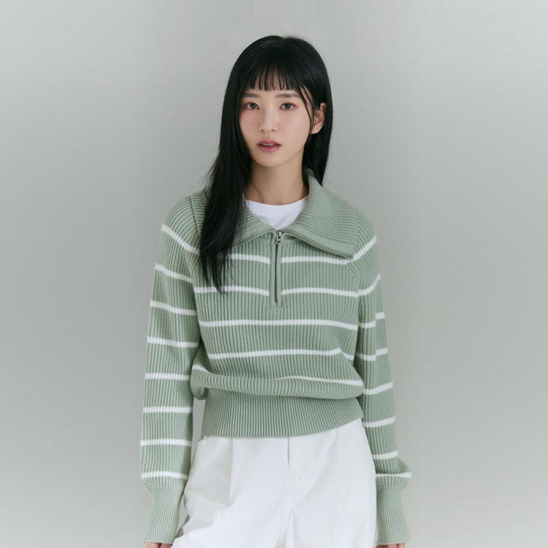 스파오 SPAO 여성용 소프트얀 하찌 반집업 니트 SPKWD11W04API 460273