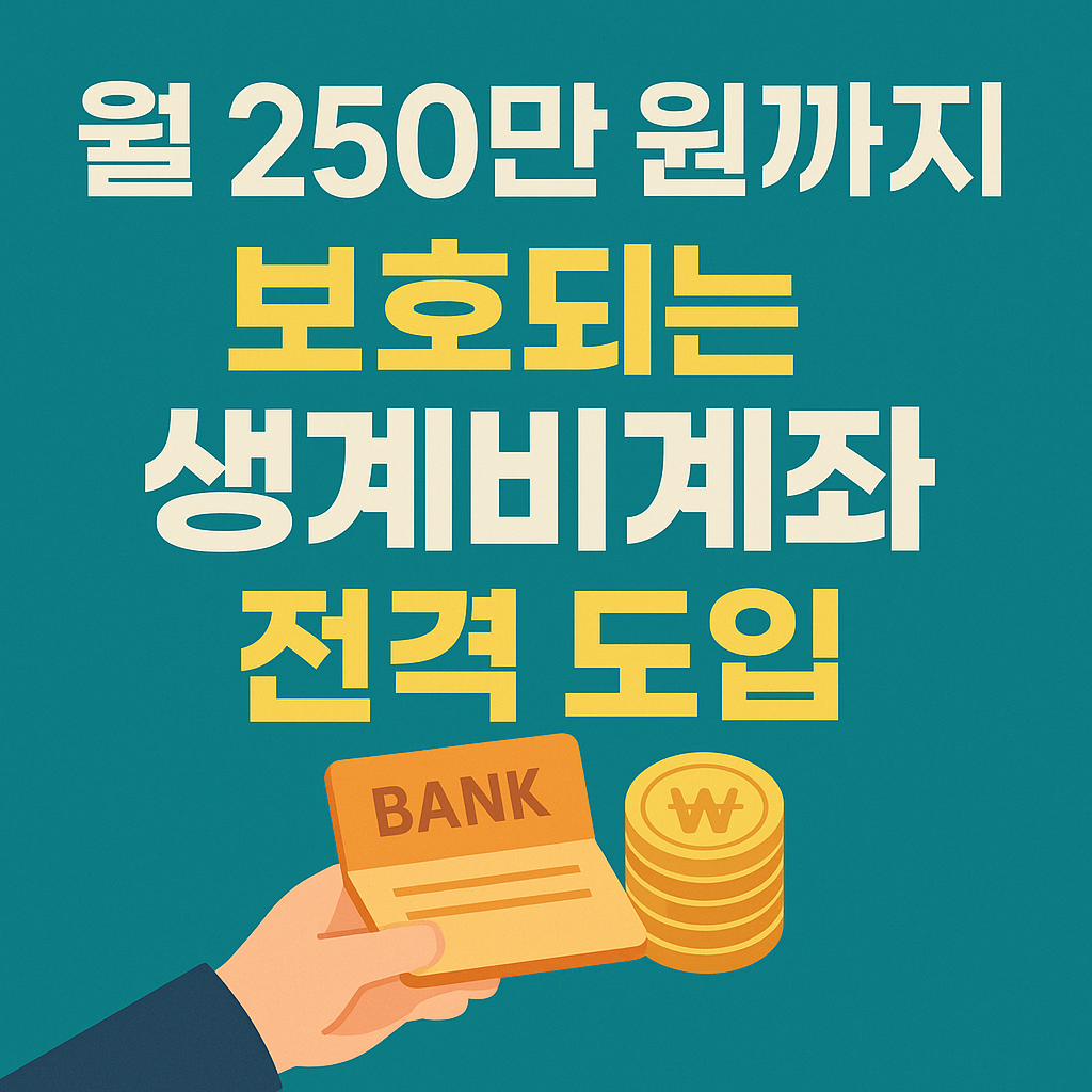 월 250만 원까지 보호되는 생계비계좌 전격 도입