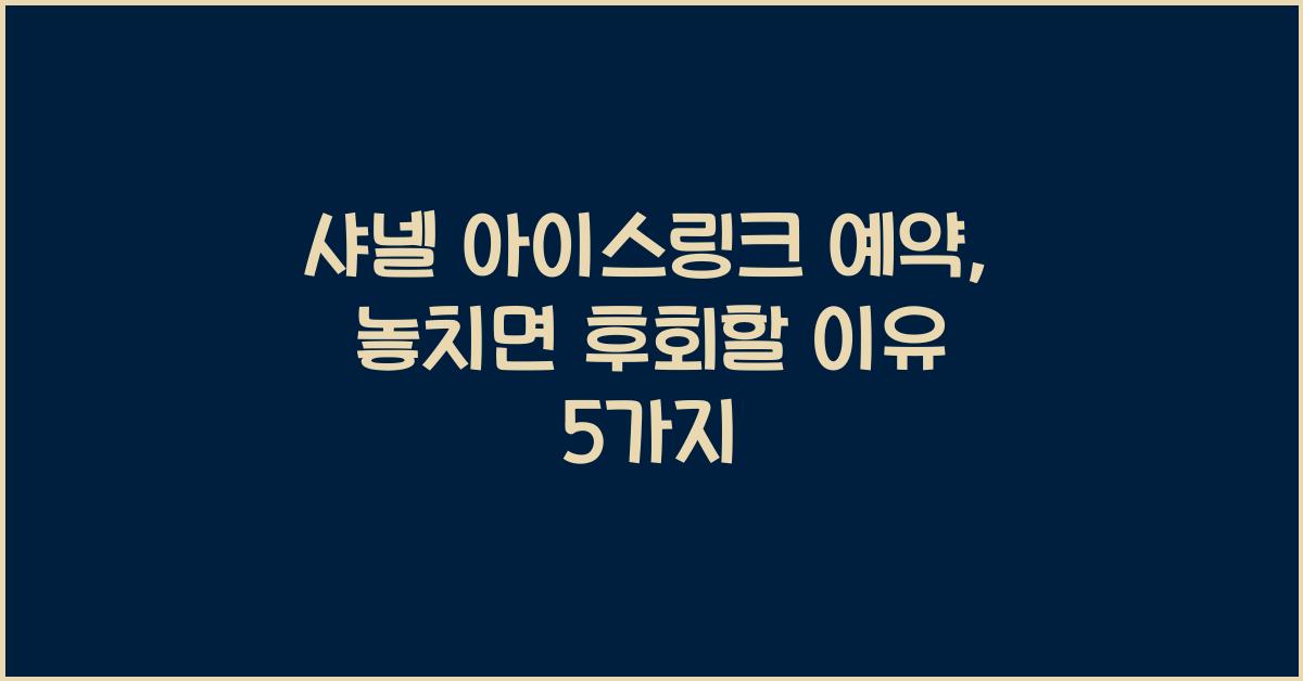 샤넬 아이스링크 예약