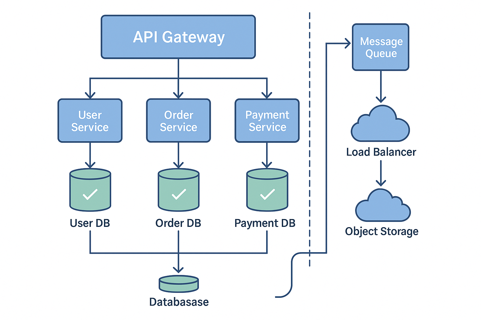 복잡한 마이크로서비스 아키텍처 다이어그램