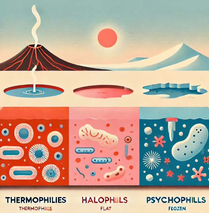 극한 환경에서의 미생물 그림