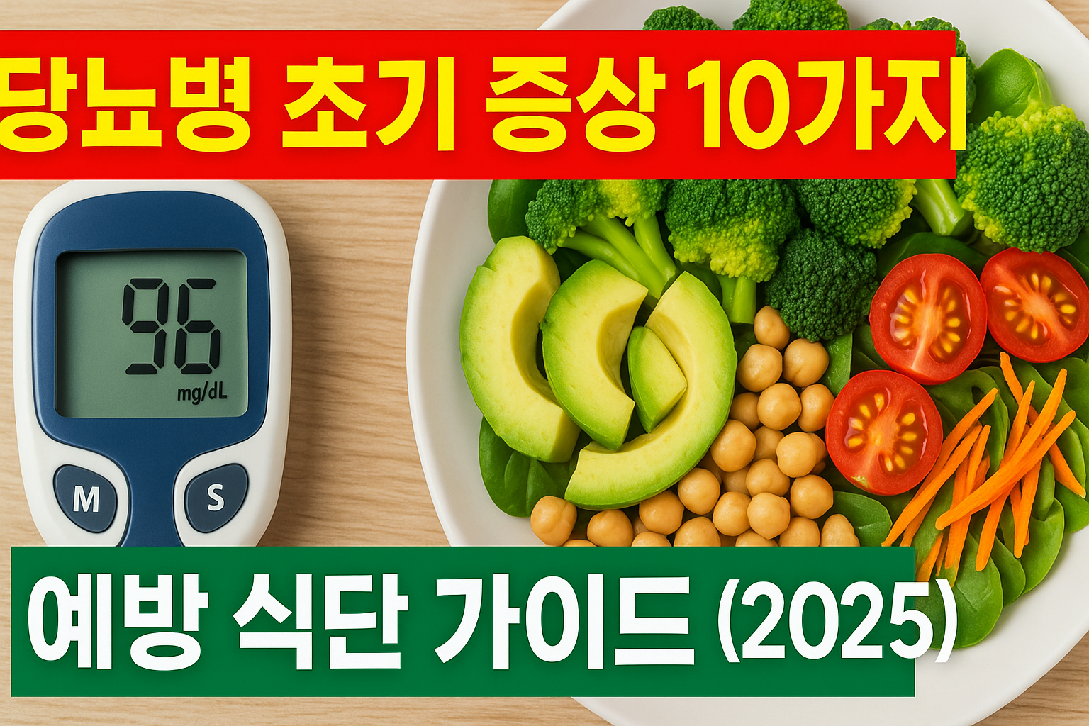 당뇨병 초기 증상 10가지 & 예방 식단 가이드(2025년 )기준.