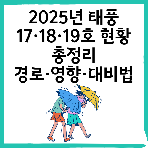 2025년 태풍 17·18·19호 현황 총정리|경로·영향·대비법