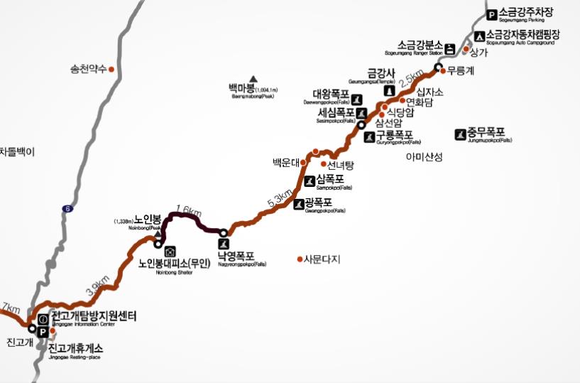 오대산 소금강산 코스