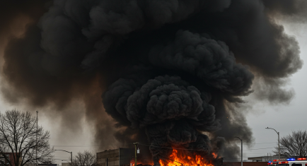 화재 속 검은연기