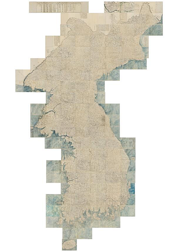 대동여지도 전체 펼친 모습, 문화재청