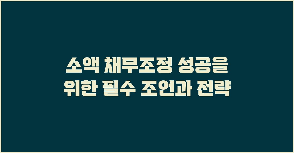 소액 채무조정, 성공적인 결과를 위한 조언