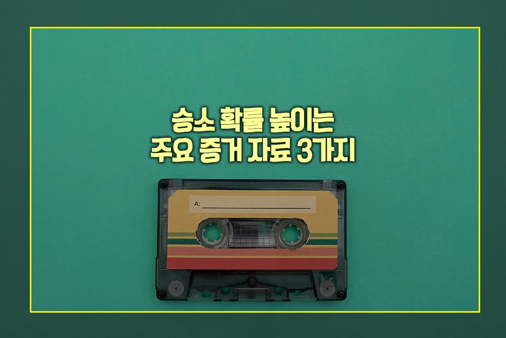 승소 확률 높이는 주요 증거 자료
