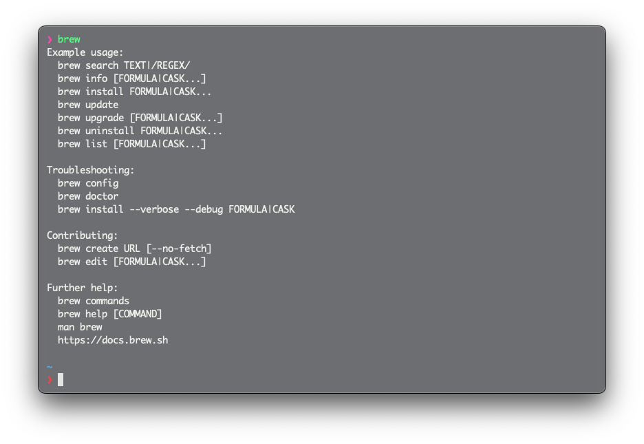 Homebrew 주요 명령어들