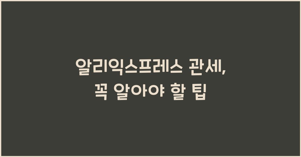 알리익스프레스 관세