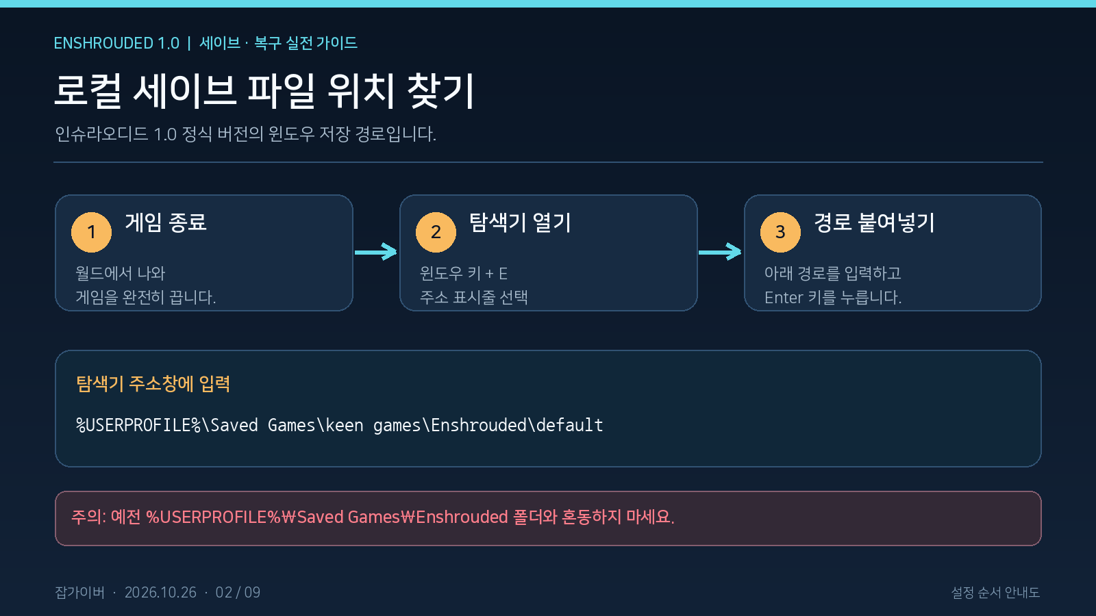 윈도우 파일 탐색기에서 인슈라오디드 1.0 로컬 세이브 폴더를 찾는 단계별 방법