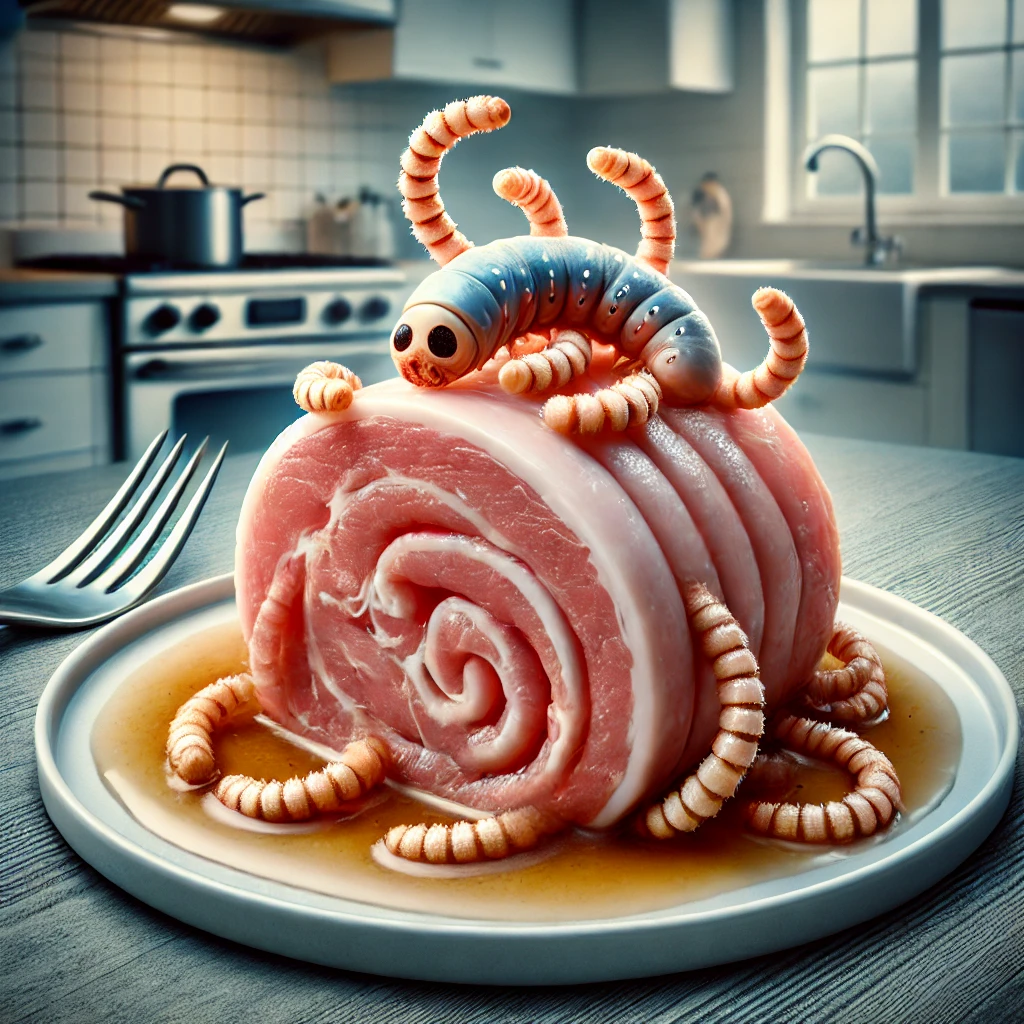 덜 익힌 돼지고기 기생충