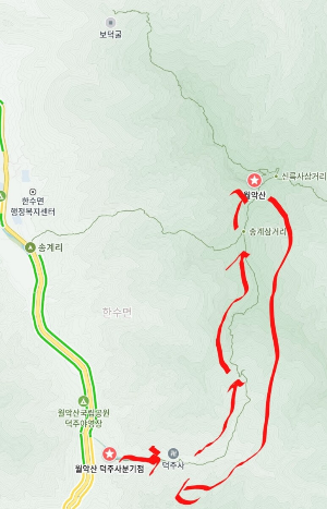 월악산 등산지도